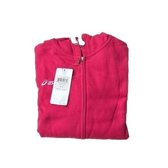 Asics Women's Pink Cotton Blend Zip Hoodie YT1487 Jacket Size XS S - Picture 7 of 16